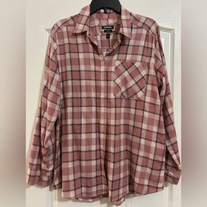 Express Pink Checkered Shirt